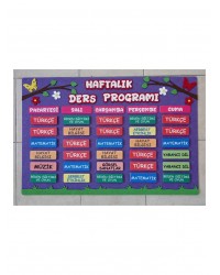 Haftalık Ders Programı Panosu – Kalın Keçe, Mıknatıslı, Renkli Baskı