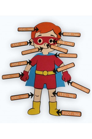 Süper Kahraman ile İngilizce Vücut Bölümleri Eğitimi Keçe Mater…