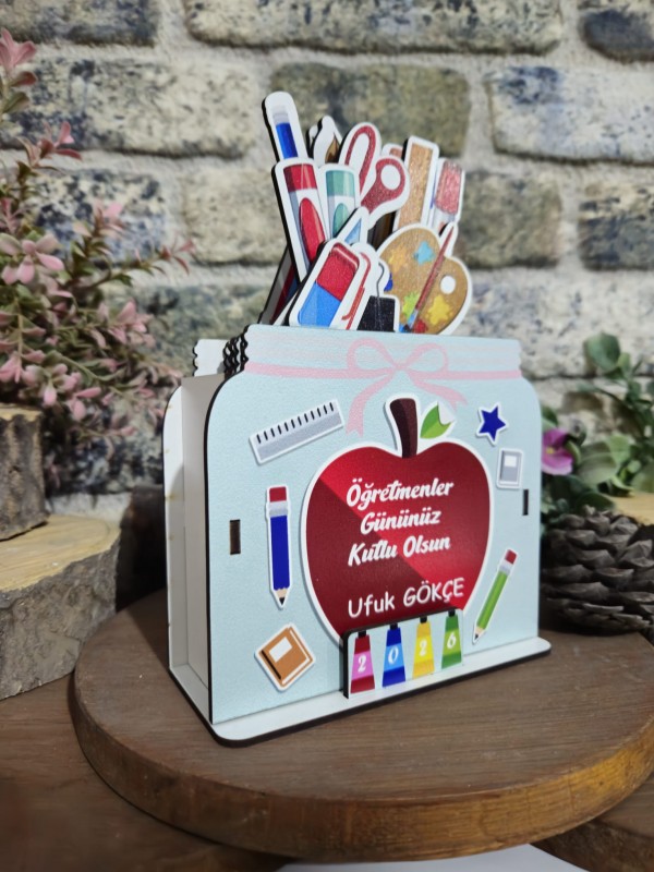 Ahşap Kalemlik ve Takvim Seti 24 Kasım Öğretmenler Günü Hediyesi Ahşap Kalemlik ve Takvim Seti 24 Kasım Öğretmenler Günü Hediyesi