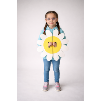 Keçe Papatya Gösteri Plakası | Çift Taraflı Okul Etkinlik Aksesuarı