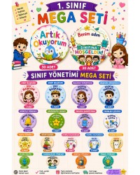 1. Sınıf Mega Seti – 106 Adet Metal Öğrenci Rozeti