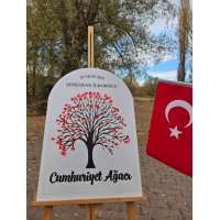 29 Ekim Cumhuriyet Ağacı Hatıra Ahşap Pano  