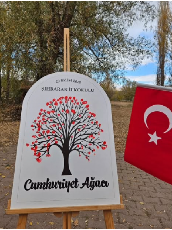 29 Ekim Cumhuriyet Ağacı Hatıra Ahşap Pano