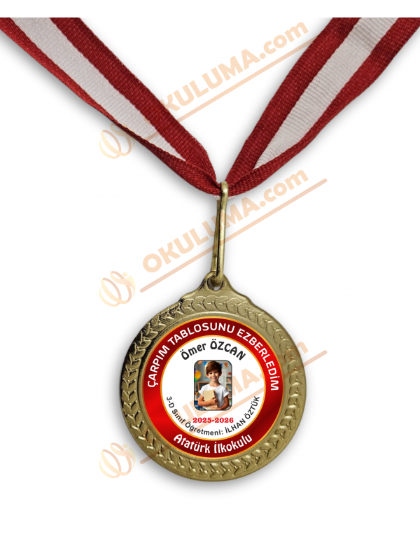 Çarpım Tablosunuz Ezberledim Resimli Madalya … Çarpım Tablosunuz Ezberledim Resimli Madalya …