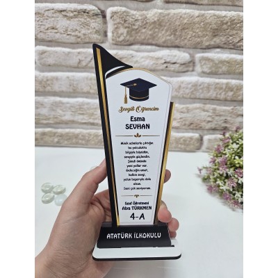 İlkokul Mezuniyet Plaketi - Kişiye Özel Ahşap Başarı Ödülü (Model&hellip;