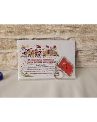 Ay Yıldız Ahşap Anahtarlık 