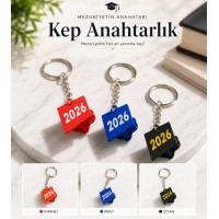 Mezuniyet Kepi Hatıra Anahtarlık 3D  - 2026 Seri