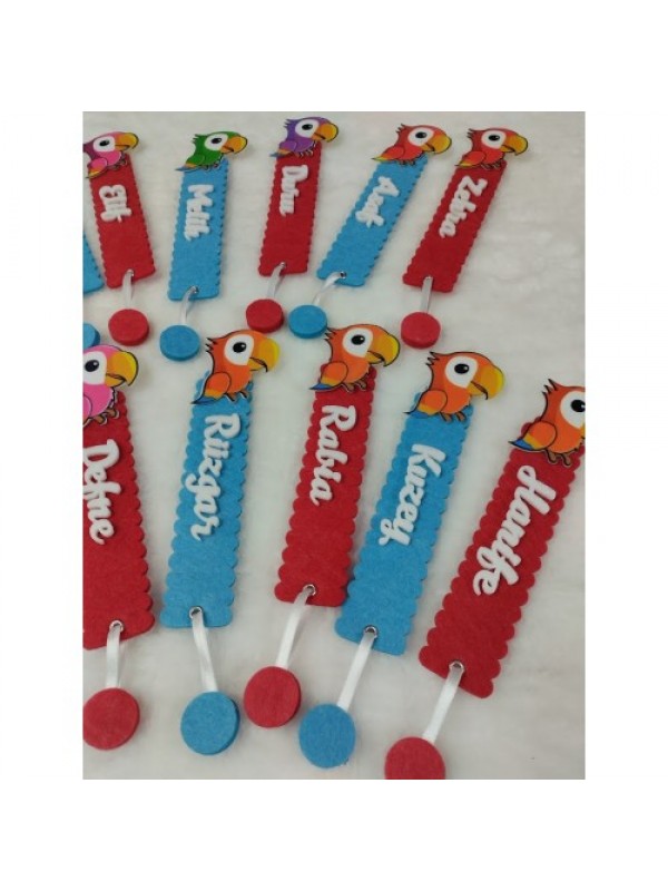 Papağan Figürlü İsimli Keçe Kitap Ayracı &hellip;