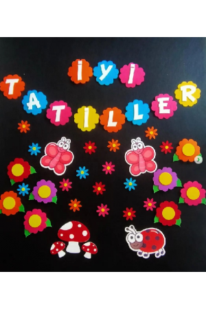 İyi Tatiller Flamalı Keçe Karne Hatırası Pano Süsleme Paketi…