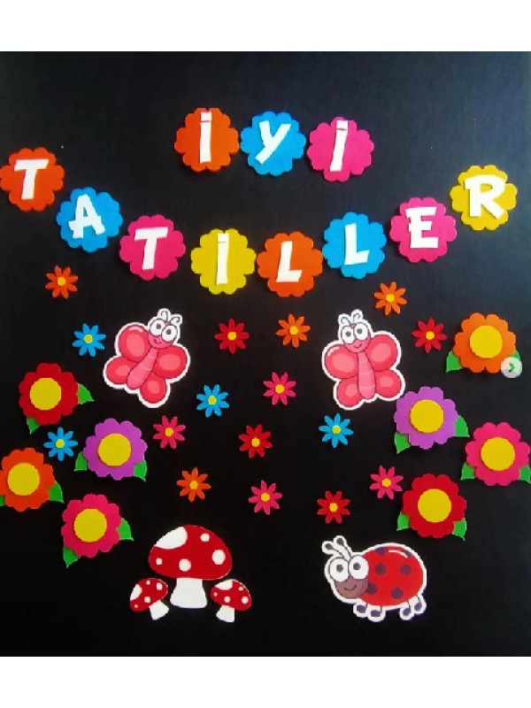 İyi Tatiller Flamalı Keçe Karne Hatırası Pano Süsleme Paketi&hellip;