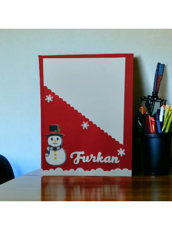 Kardan Adam Figürlü Keçe Karne Kılıfı… Kardan Adam Figürlü Keçe Karne Kılıfı…