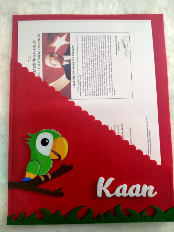 Papağan Figürlü Keçe Karne Kılıfı… Papağan Figürlü Keçe Karne Kılıfı…