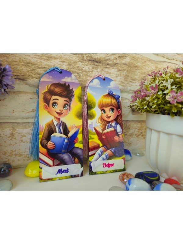 İsme Özel Kız Erkek Baskılı Püsküllü Kitap Ayracı (Model 1)… İsme Özel Kız Erkek Baskılı Püsküllü Kitap Ayracı (Model 1)…