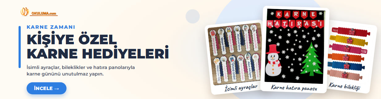 Kişiye özel karne hediyeleri